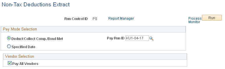 Non-Tax Deductions Extract page