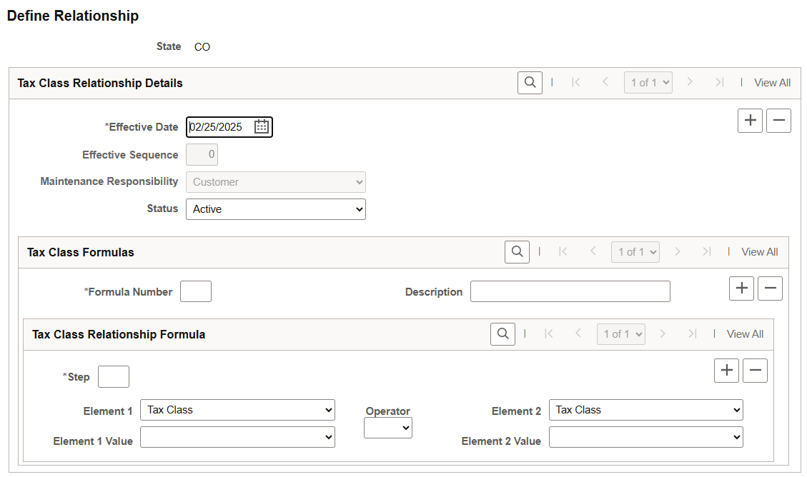 Define Relationship page