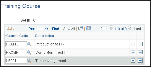 Training Course page