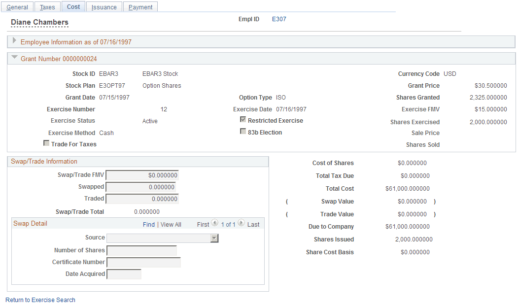 Exercises - Cost page