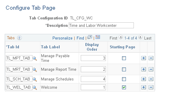 Configure Tab Page page
