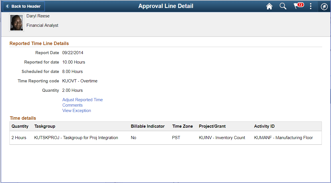 Approval Line Detail_Elapsed Time reporter Page