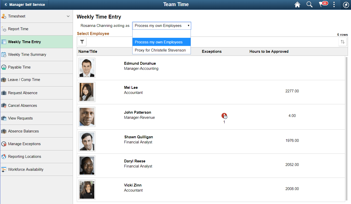 Weekly Time Entry_Delegation Page