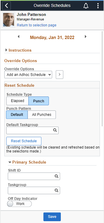 (Smartphone) Add an Adhoc Schedule