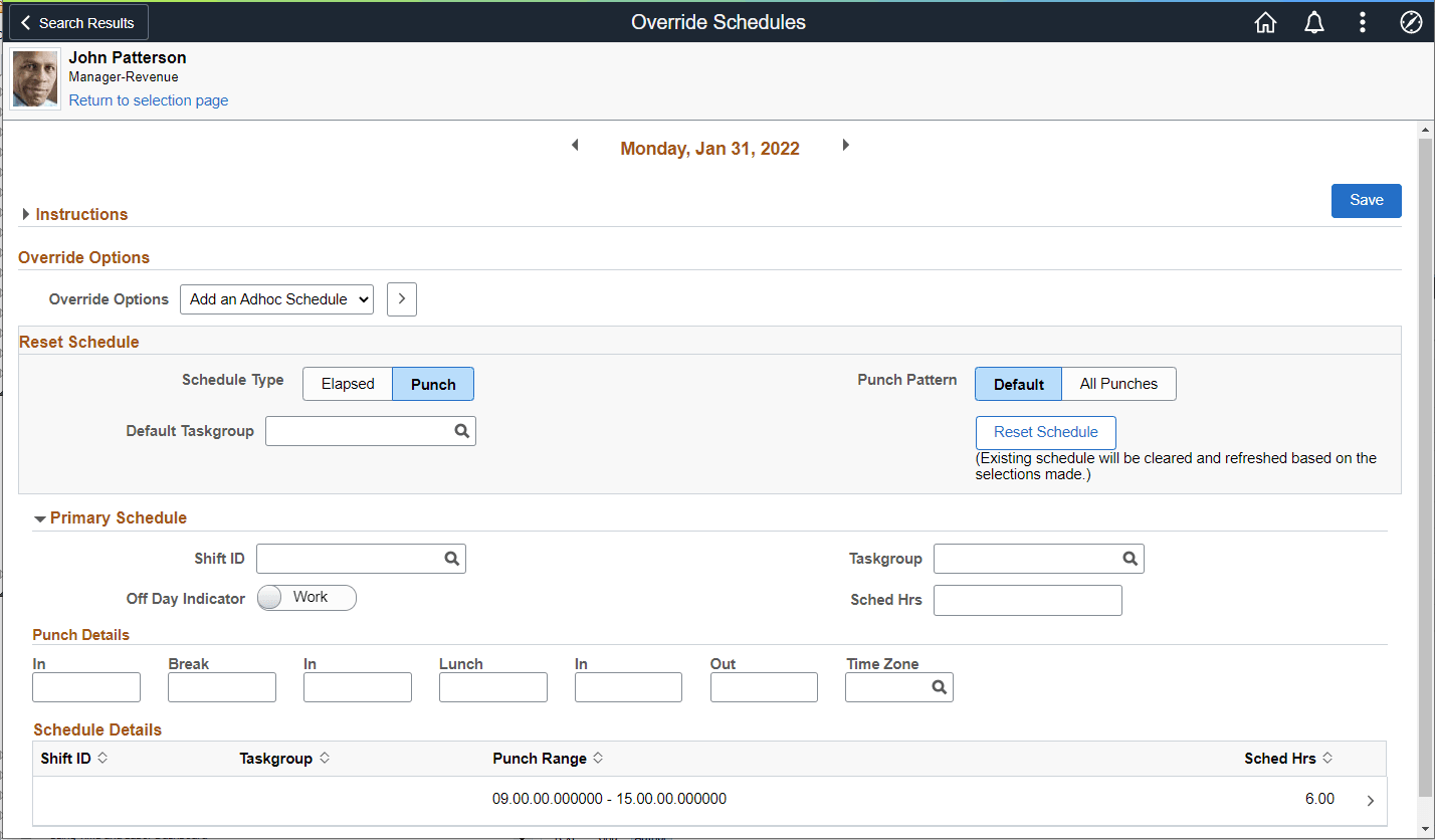Add an Adhoc Schedule