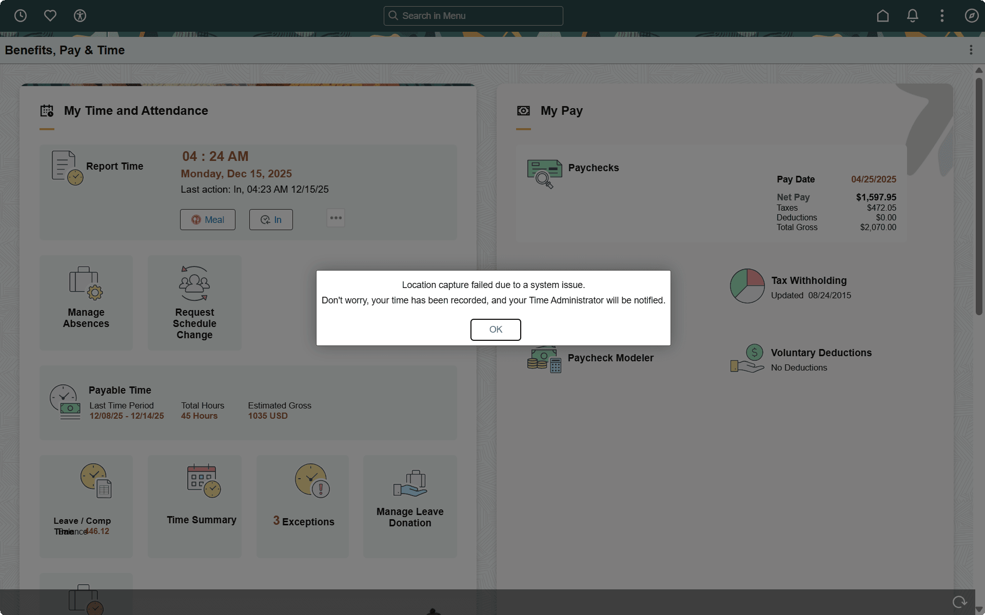 Warning message_geo fence