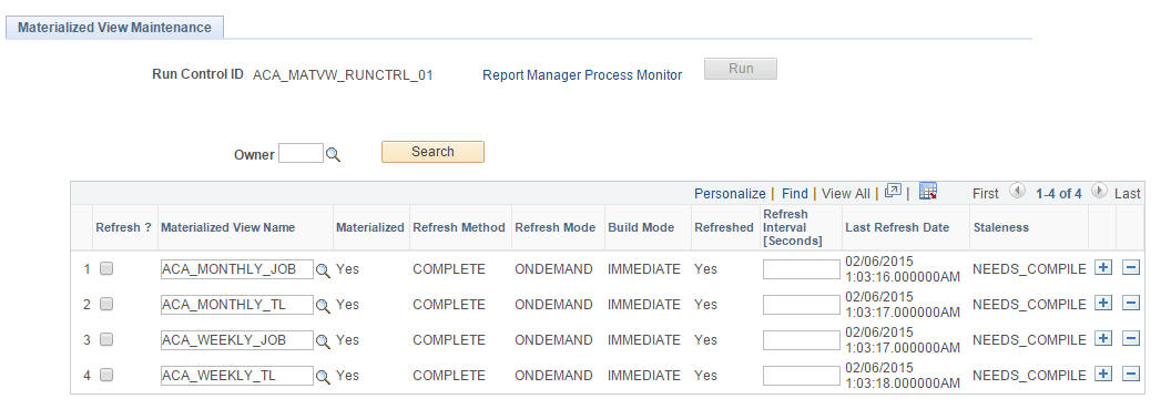 Materialized View Maintenance Page
