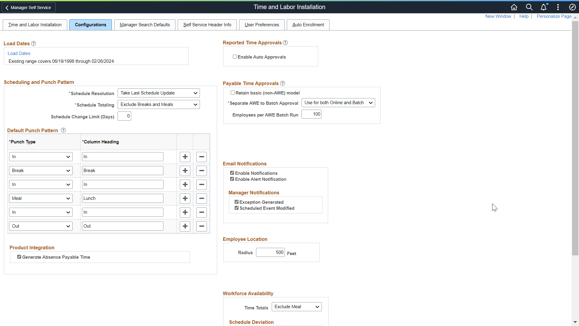 TL_Configurations page
