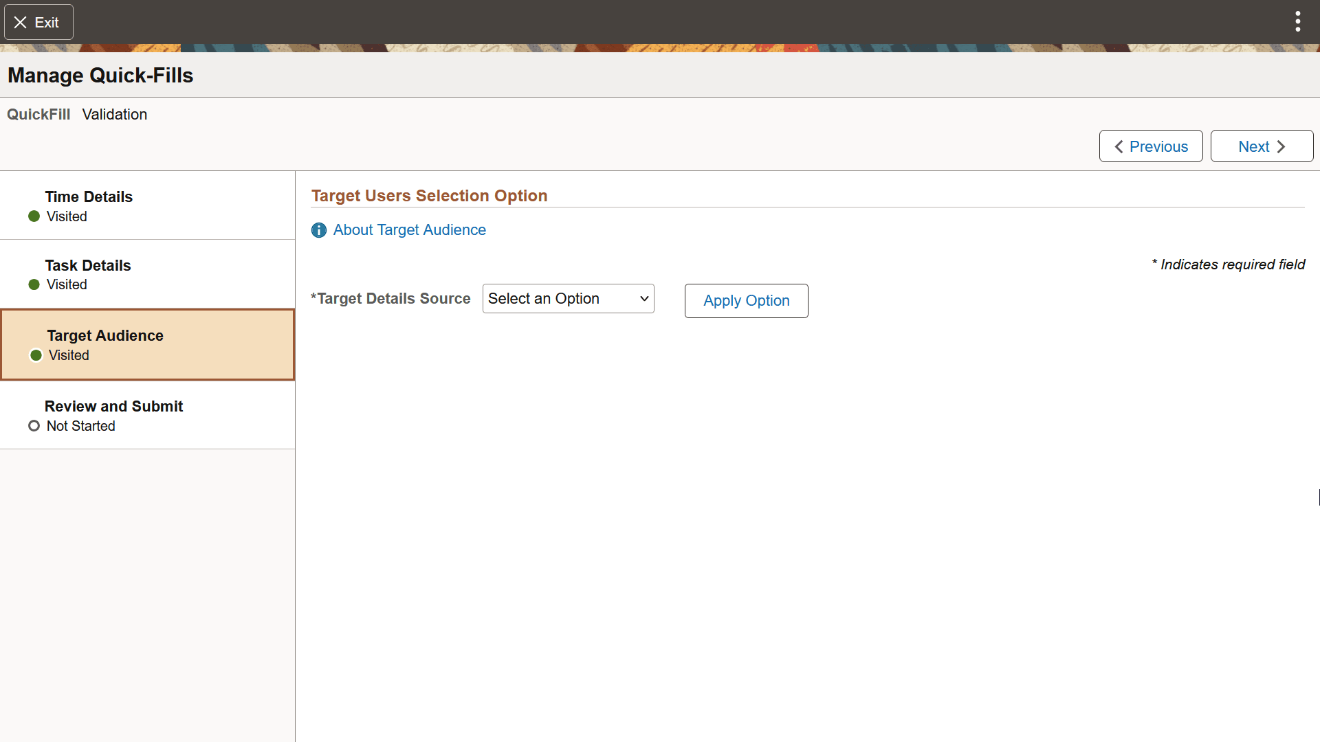 Target Audience page