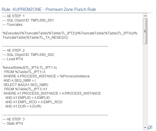 Action SQL Text Resolution page
