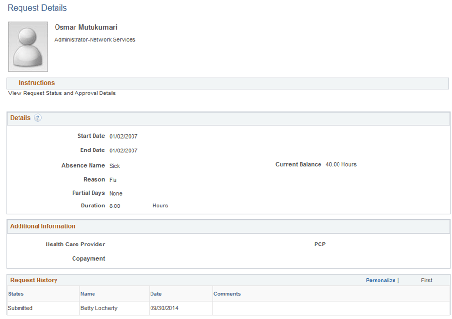 Absence Request Details