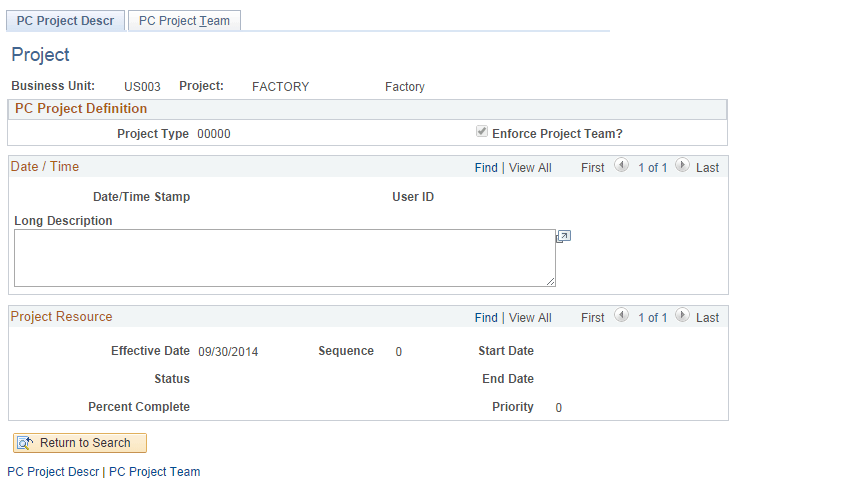 PC Project Descr page