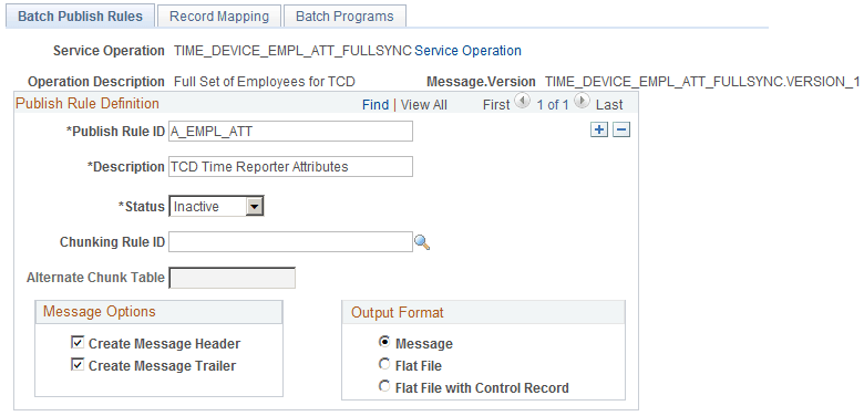 Batch Publish Rules page
