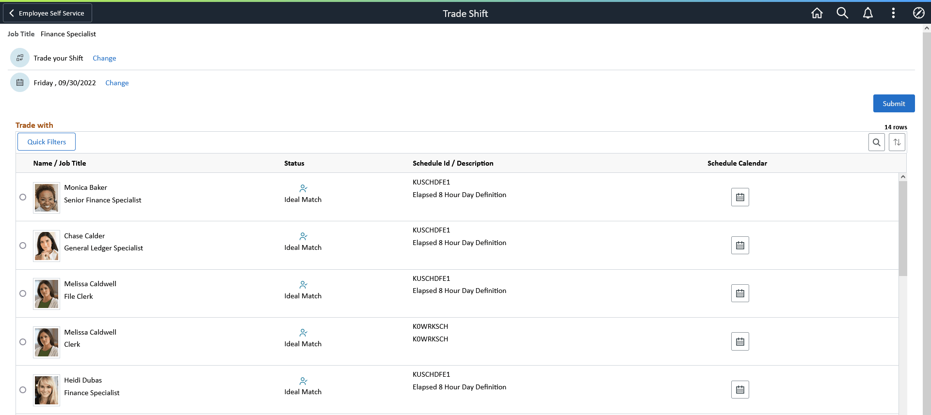 Employees with No Conflicts Page