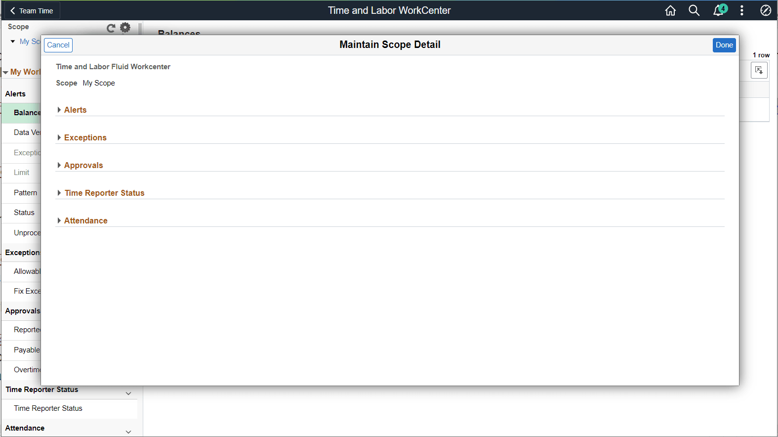 Maintain Scope Detail Page