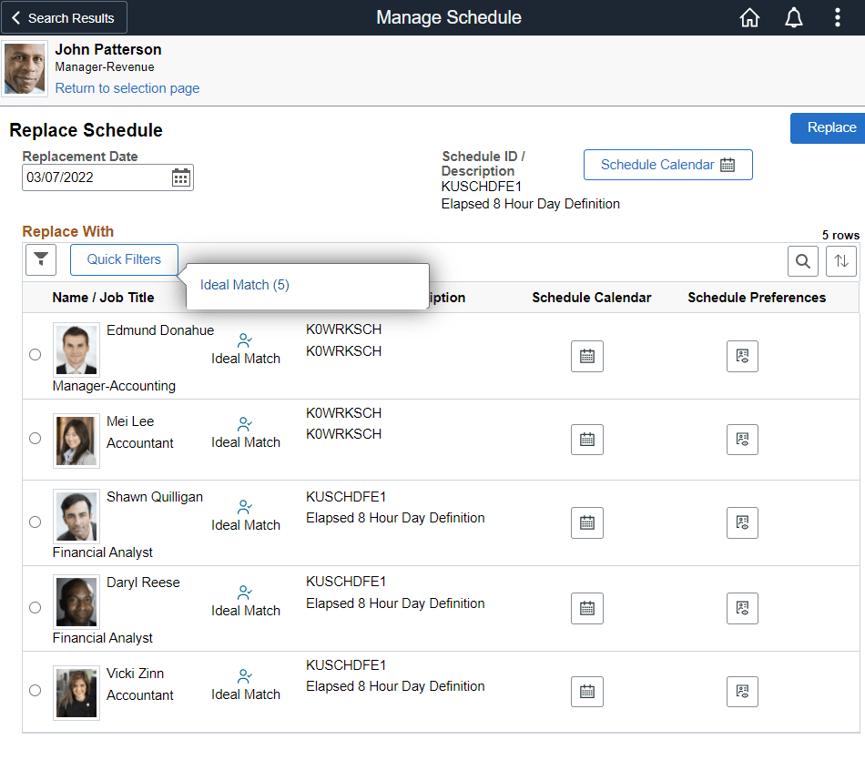 Page with Quick Filter