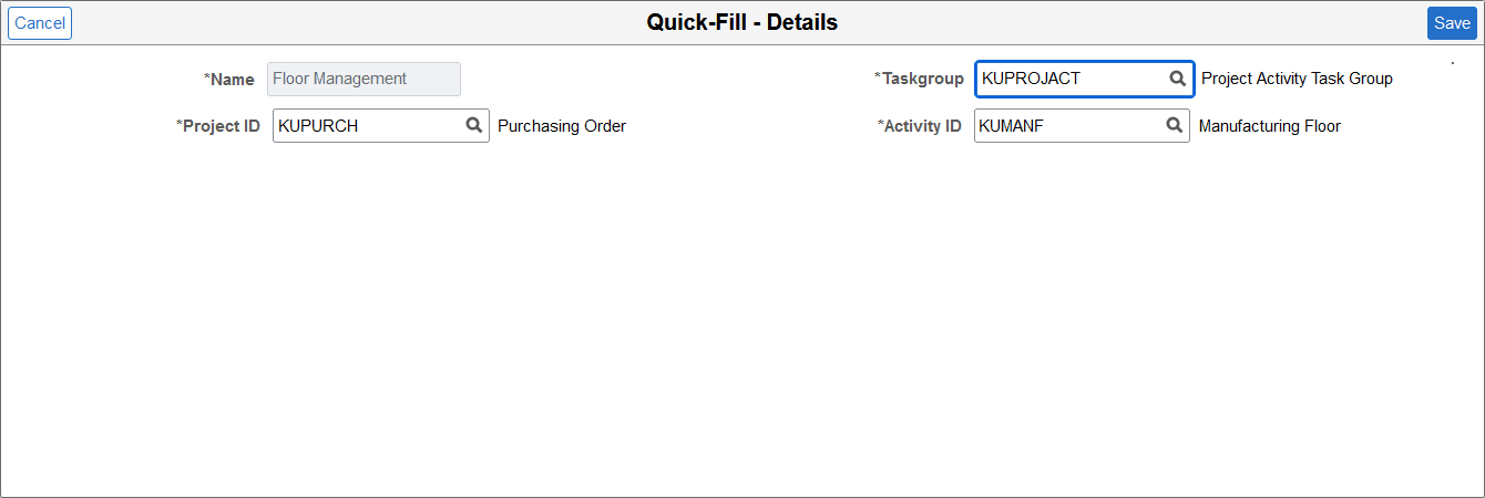 Quick-Fill - Details Modal
