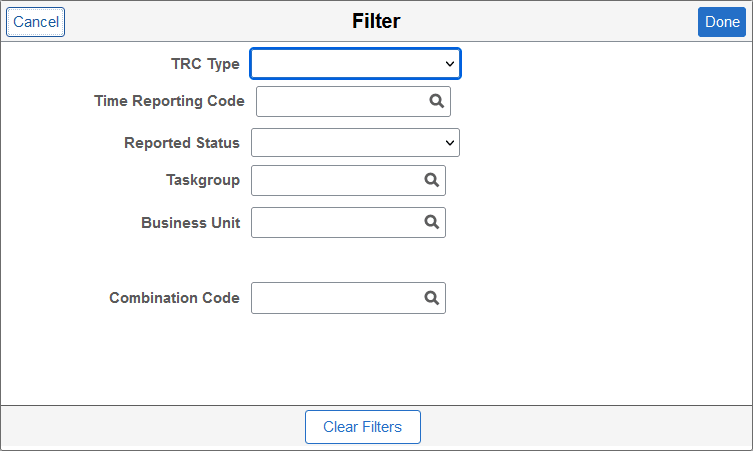 Time Summary with Filters