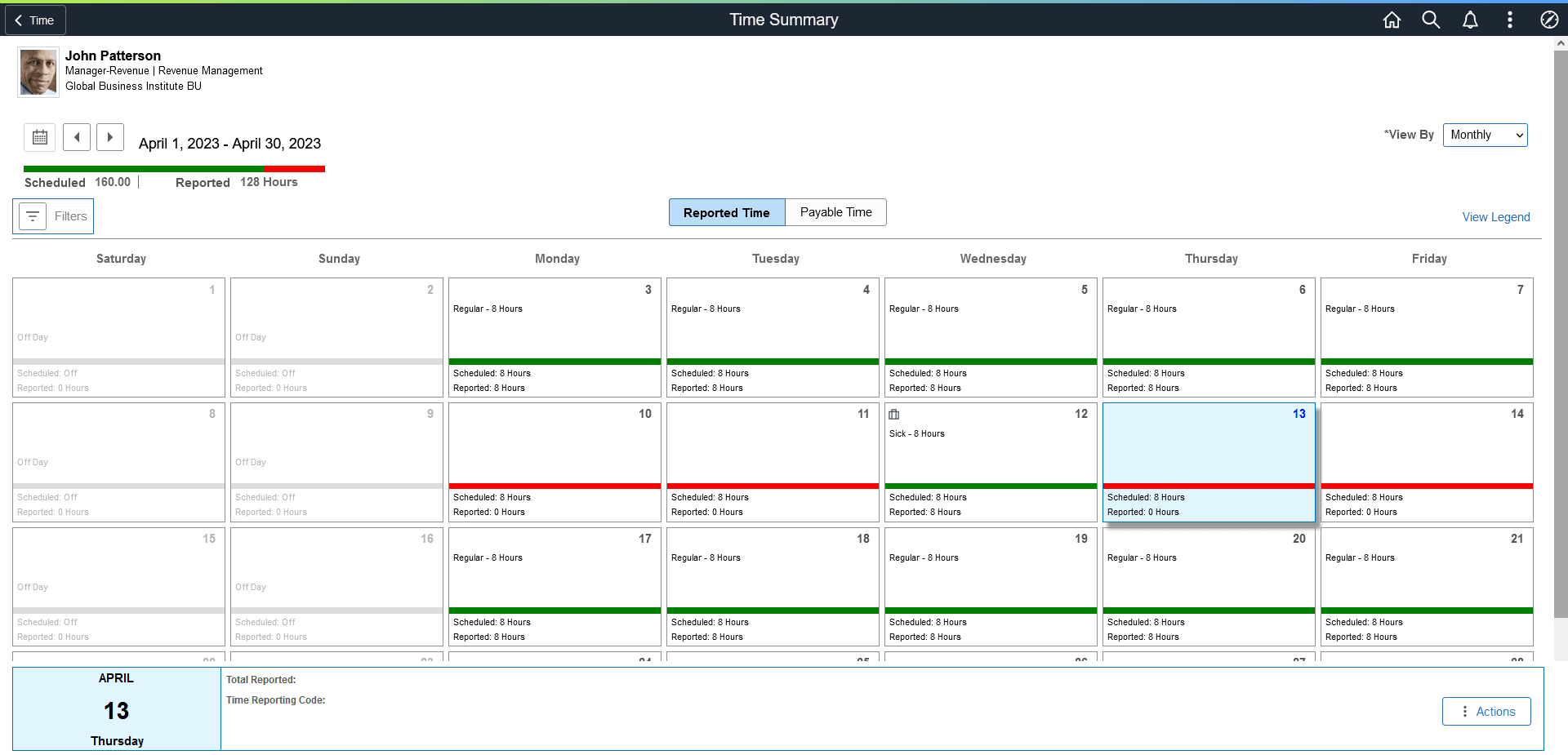 Time Summary_Monthly Page