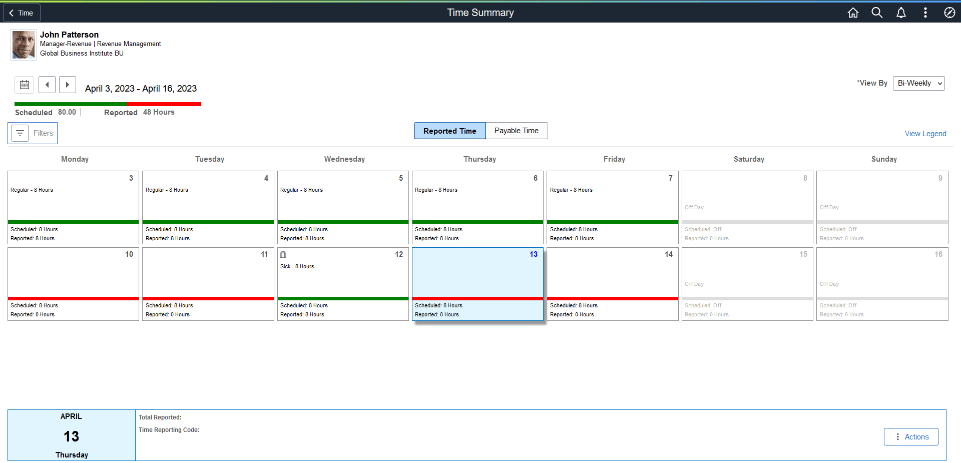 Time Summary_BiWeekly Page