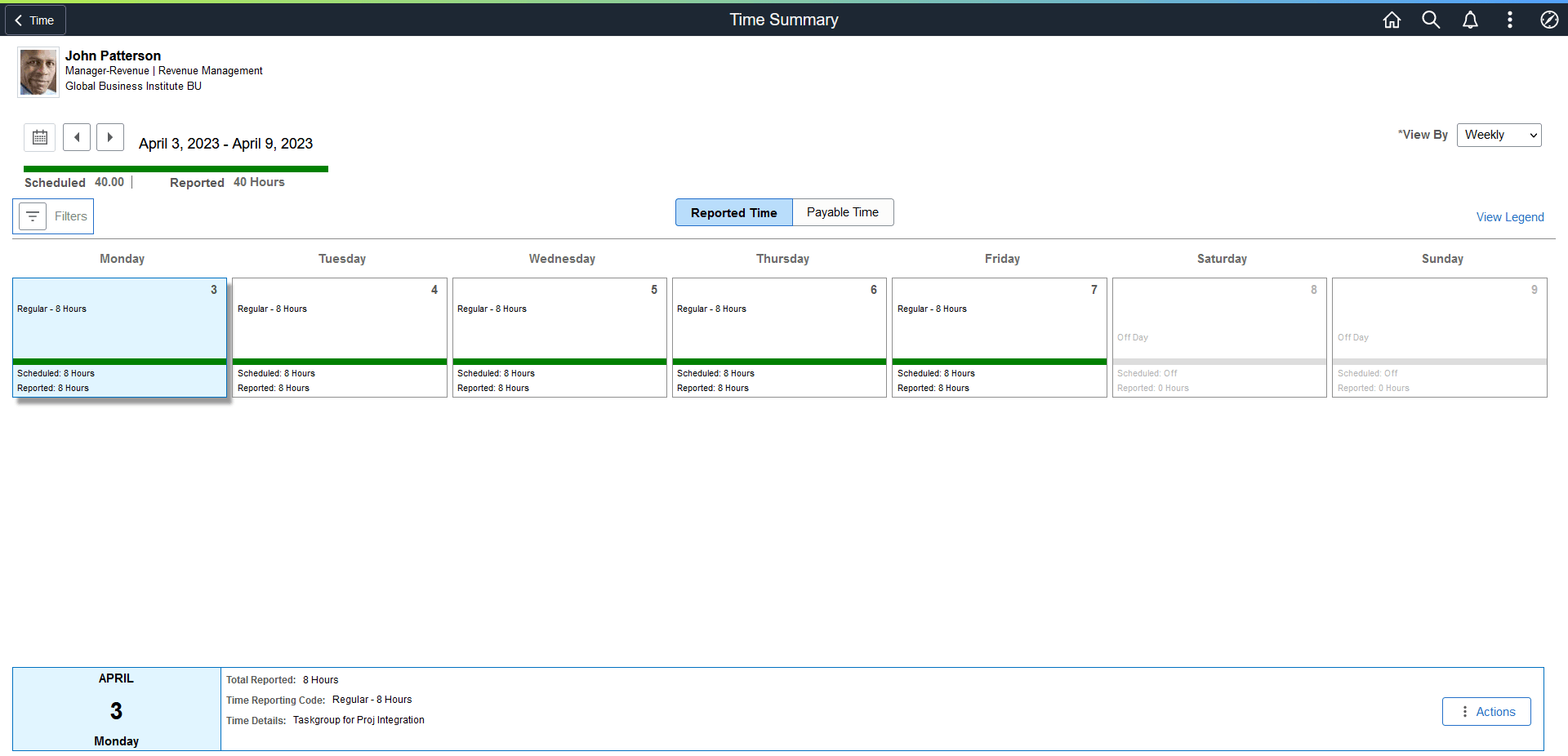 Time Summary_Weekly Page