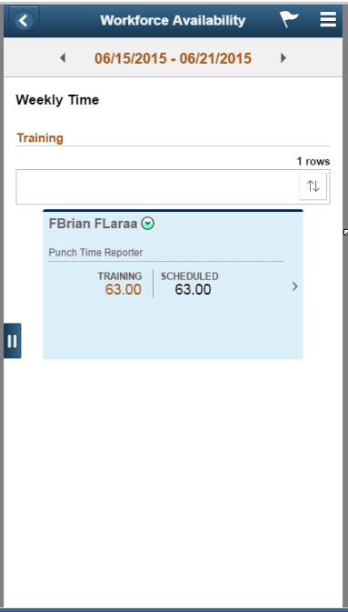 (smartphone) Training weekly page