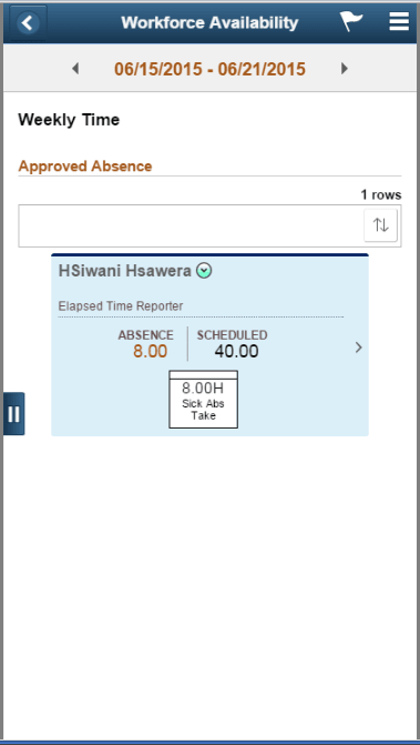 (Smartphone) Approved Absence weekly Page