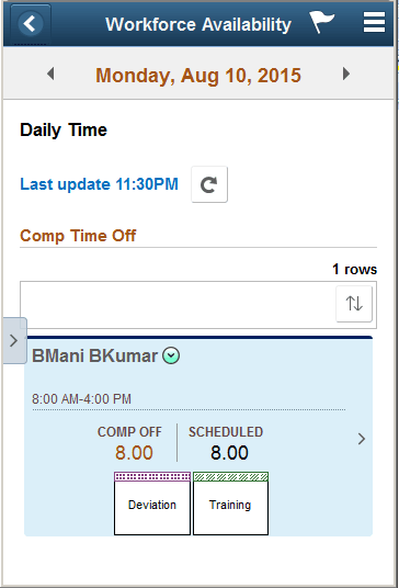 (Smartphone) Comp Time Off daily