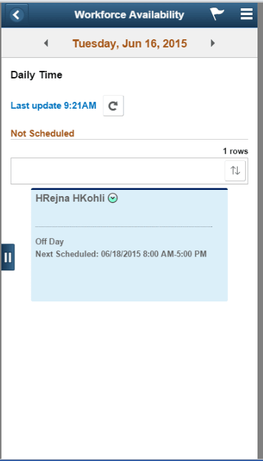 (Smartphone) Not Scheduled daily page