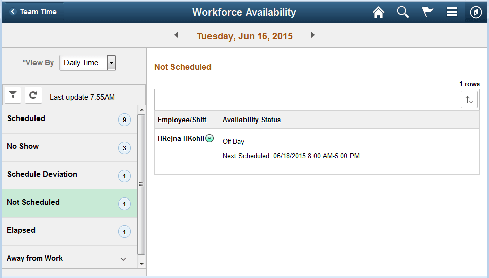 Not Scheduled daily page