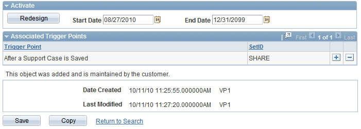 Build a Policy page showing Copy button clicked to copy that policy (2 of 2)