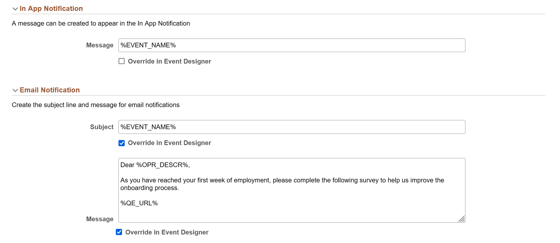 Notification Template page (2 of 2)