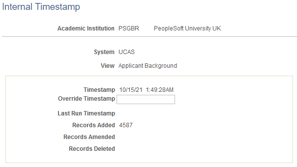 Internal Timestamp page
