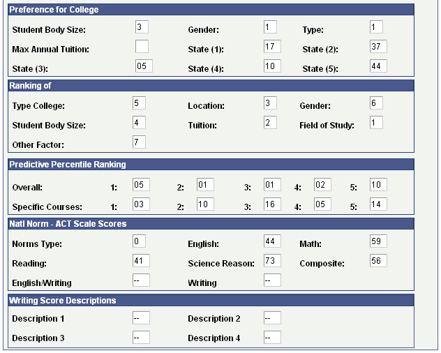 Interests page (2 of 2)