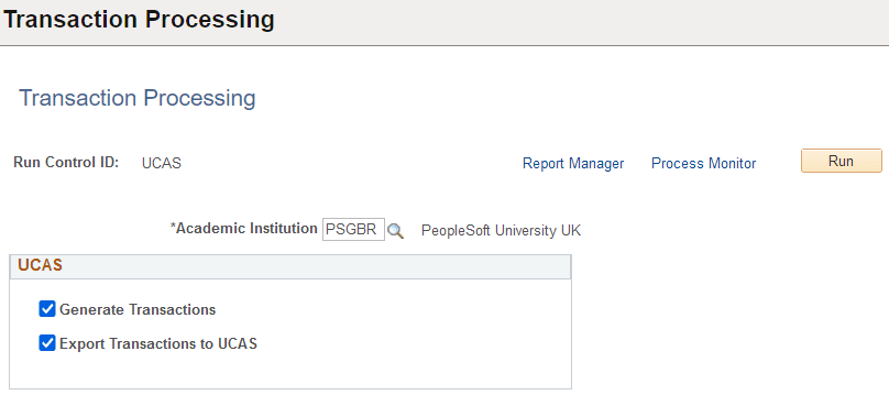 Transaction Processing page