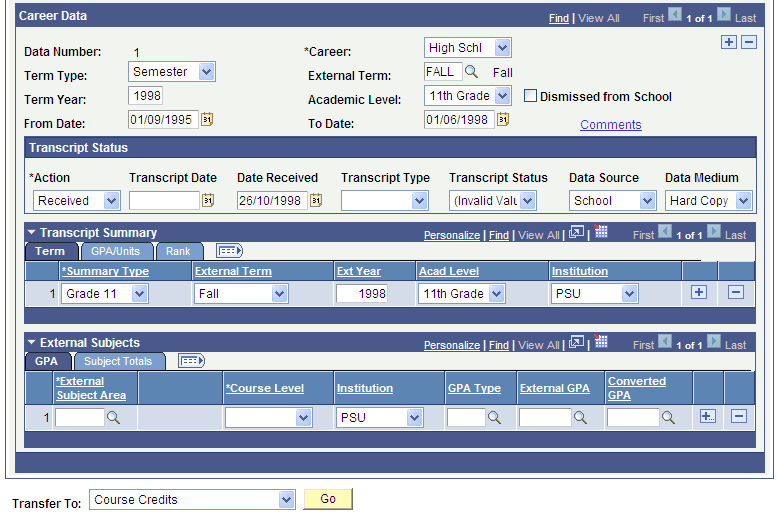External Education page (2 of 2)