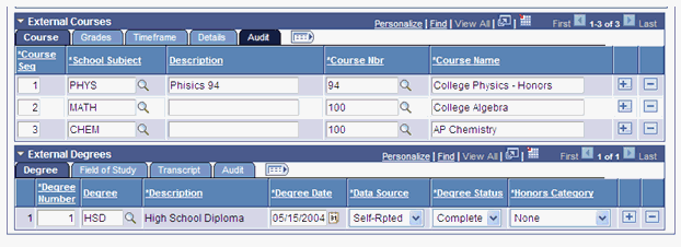 Education History page (3 of 3)