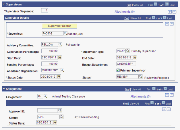 Candidature Details page (3 of 3)