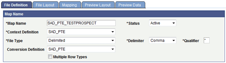 Example of a file definition