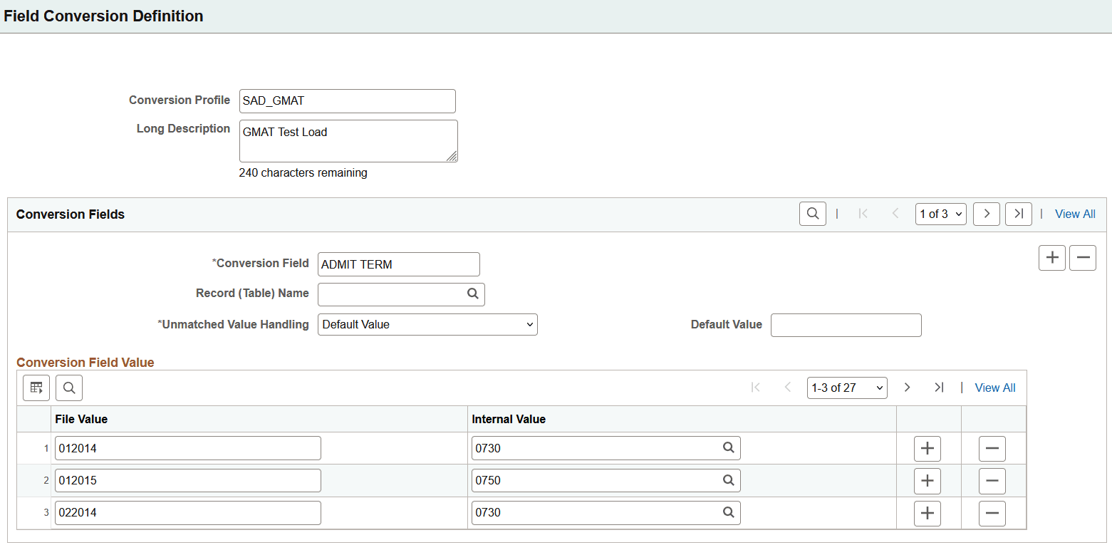 Example of a field conversion definition