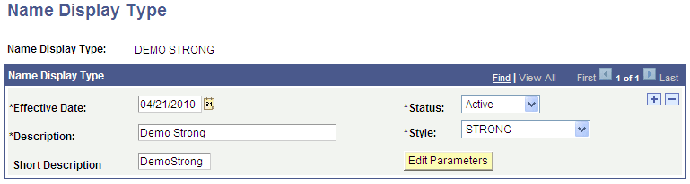 Name Display Type page