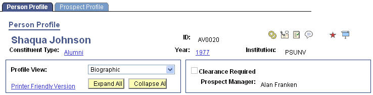 Person Profile page (1 of 4)