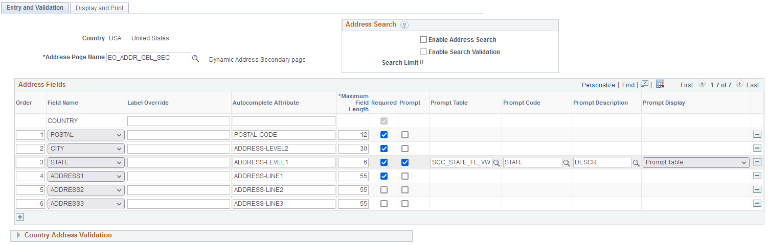 Entry and Validation - Example 3 page