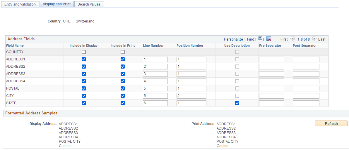 Display and Print page
