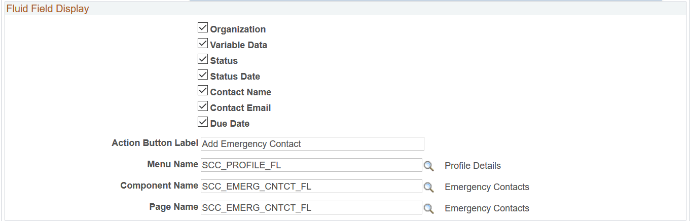 Checklist Item Table page (2 of 2)