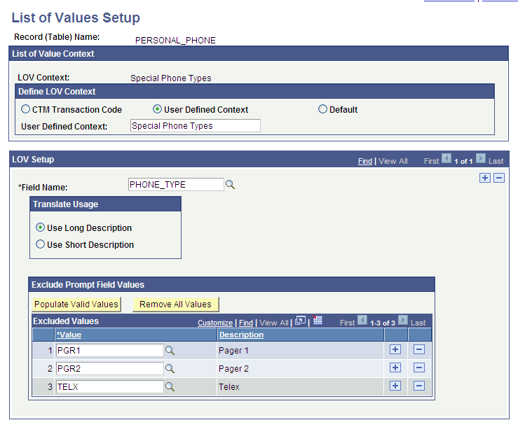 Example of a field with translate list of values