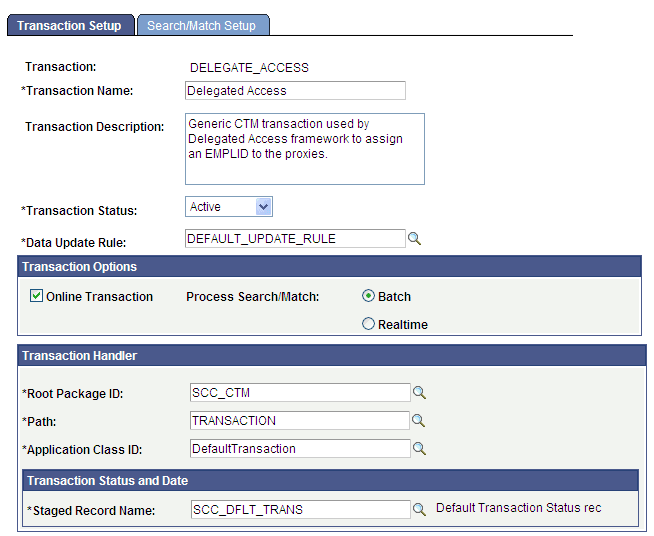 Transaction setup involving only constituent data (1 of 2)