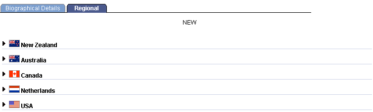 Regional page (with areas collapsed; 1 of 7)