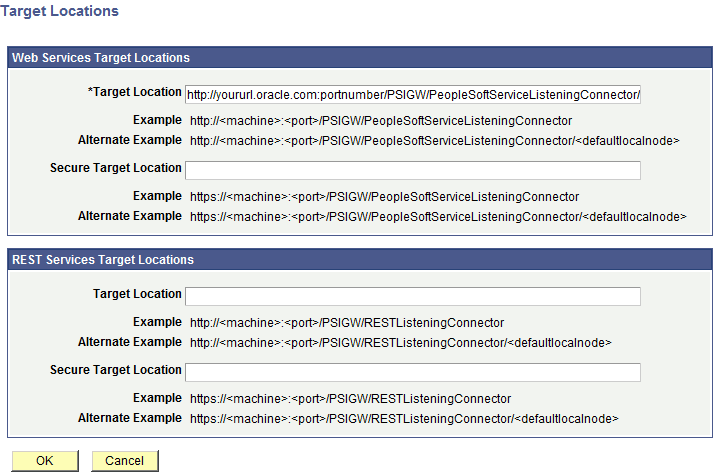 Target Locations page