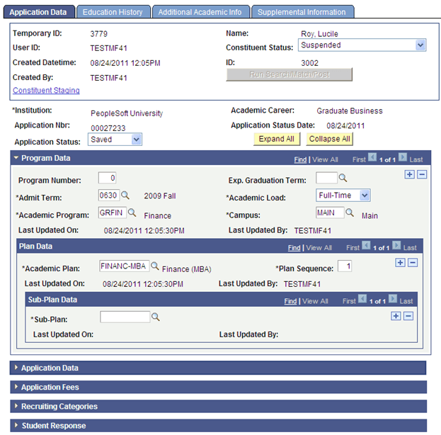 Example of a transaction staging component integrated with CTM (Constituent Transaction Management)